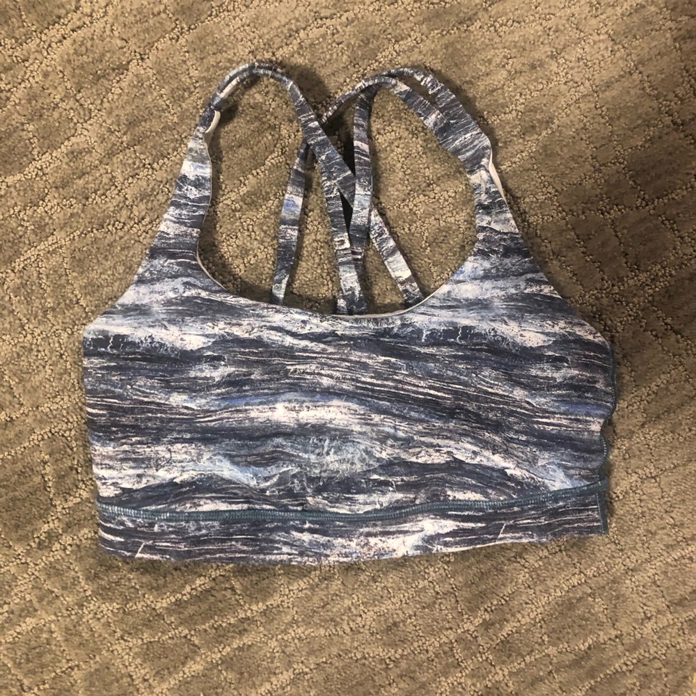 Blue lululemon energy sports bra